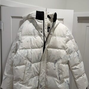 Men's White Patterned Ski Jacket